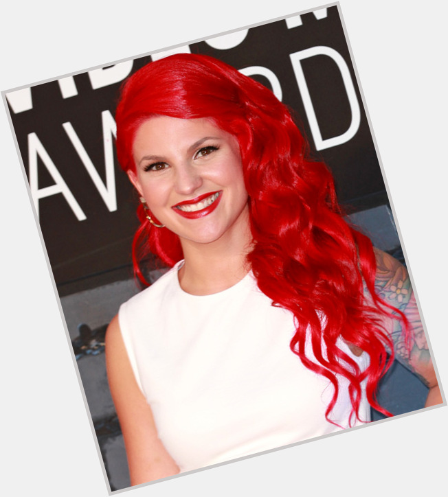 Carly Aquilino Average body,  dyed red hair & hairstyles