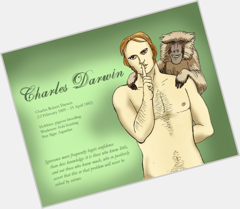 Charles Darwin Slim body,  grey hair & hairstyles