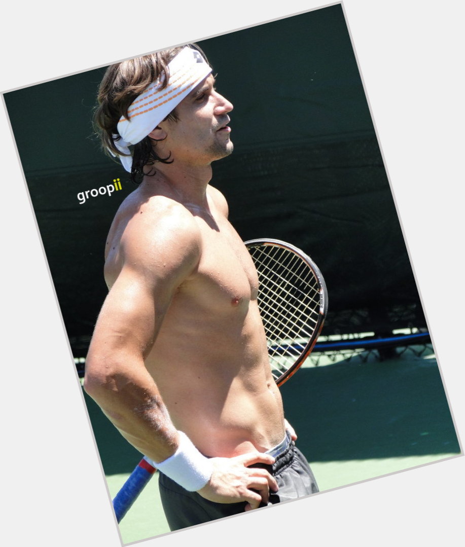 David Ferrer dark brown hair & hairstyles Athletic body, 