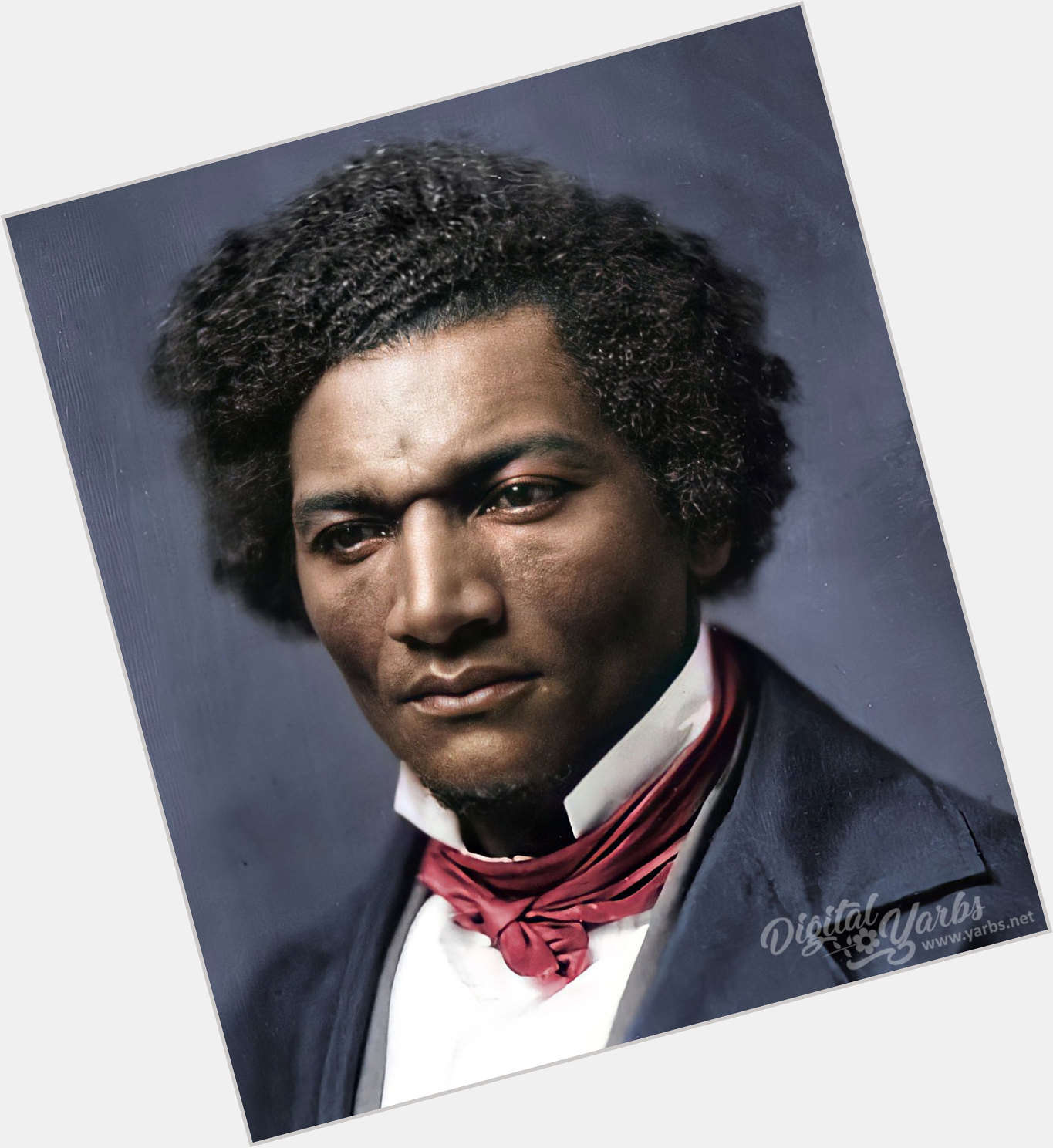 Frederick Douglass Average body,  salt and pepper hair & hairstyles