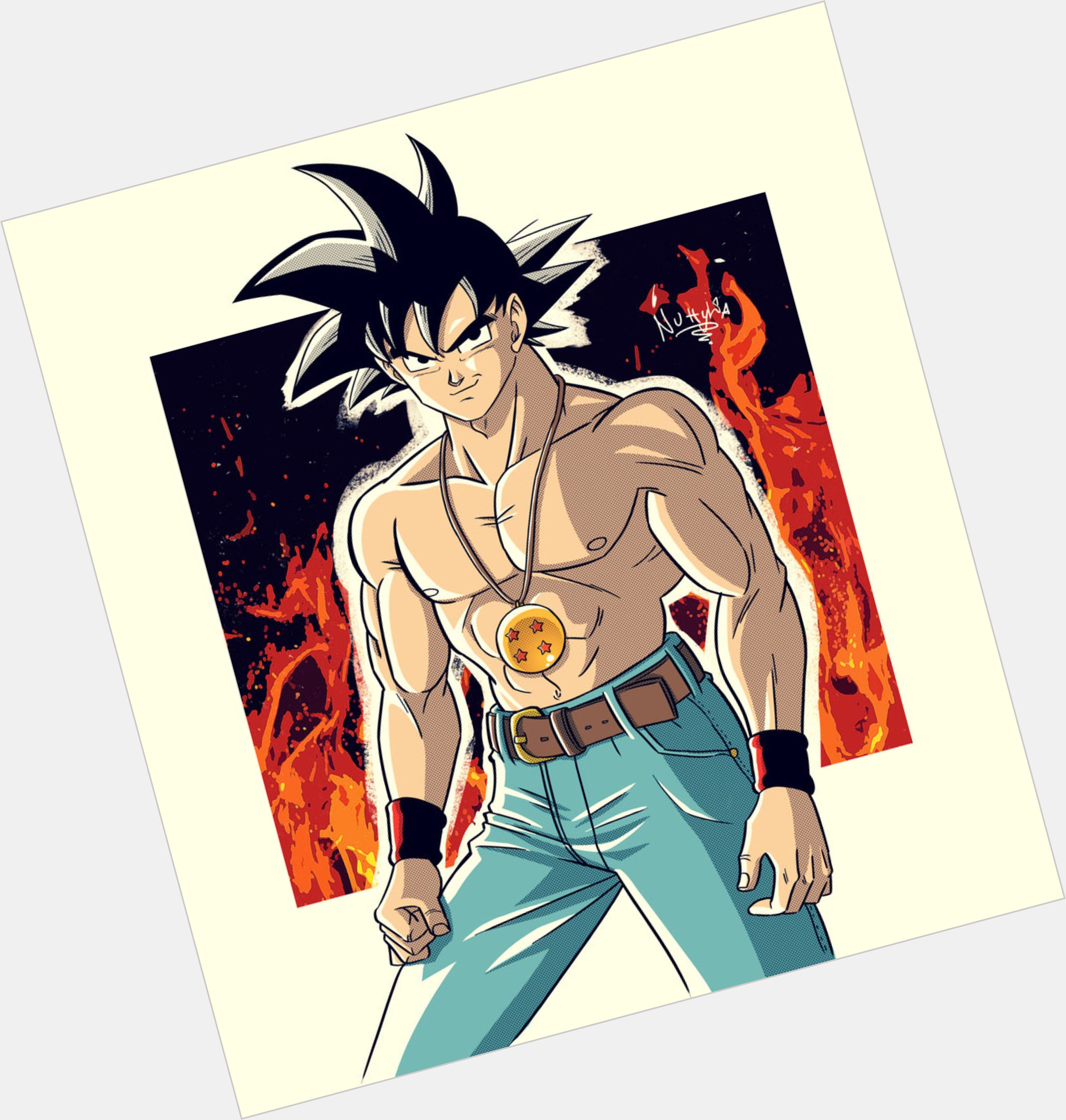 Goku Bodybuilder body,  black hair & hairstyles
