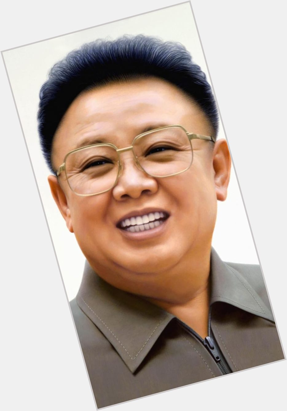 Jong Il Kim Average body,  dyed black hair & hairstyles