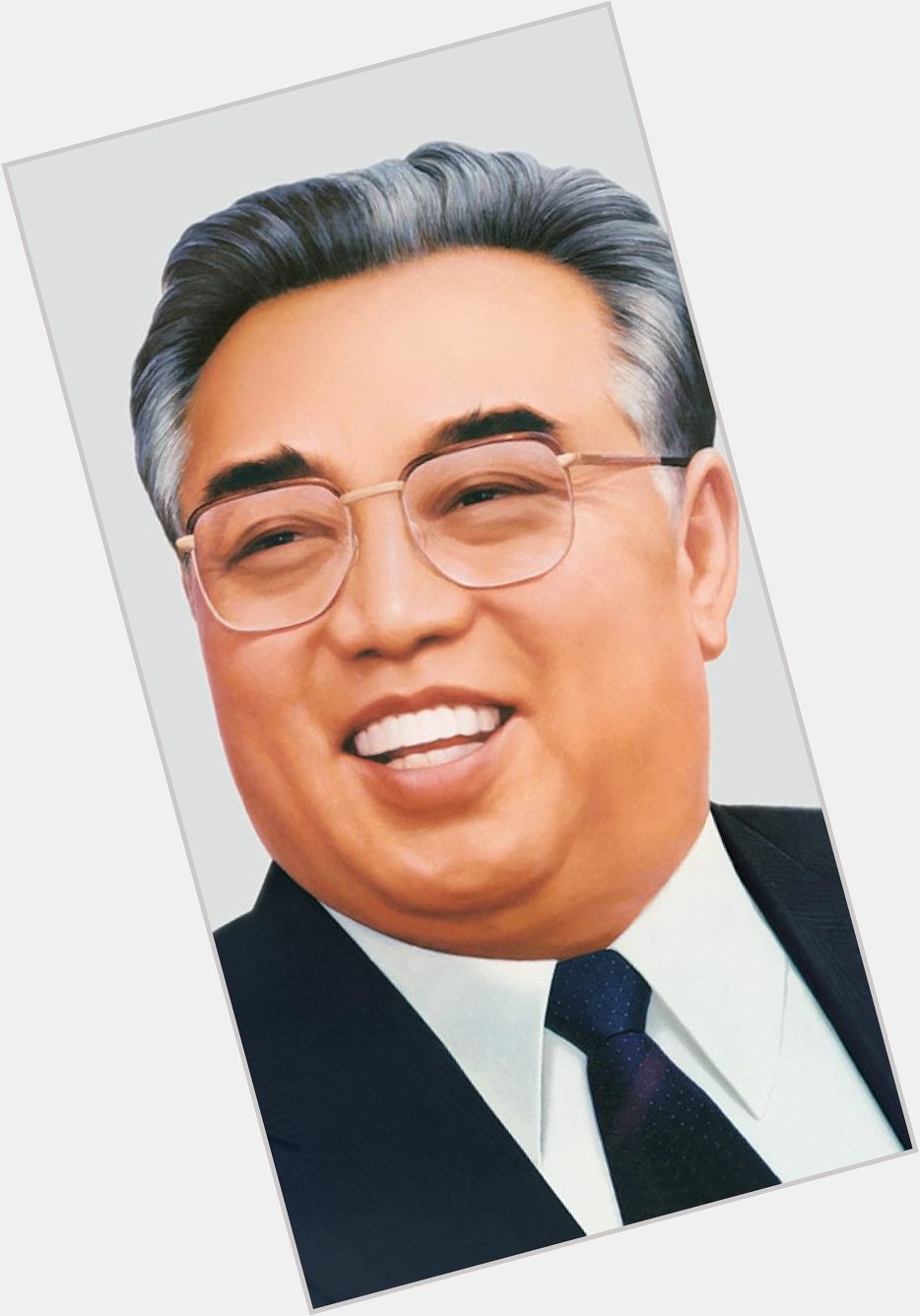 Kim Il Sung Average body,  salt and pepper hair & hairstyles