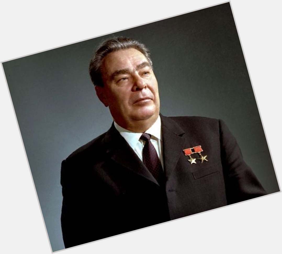 Leonid Brezhnev Large body,  dark brown hair & hairstyles