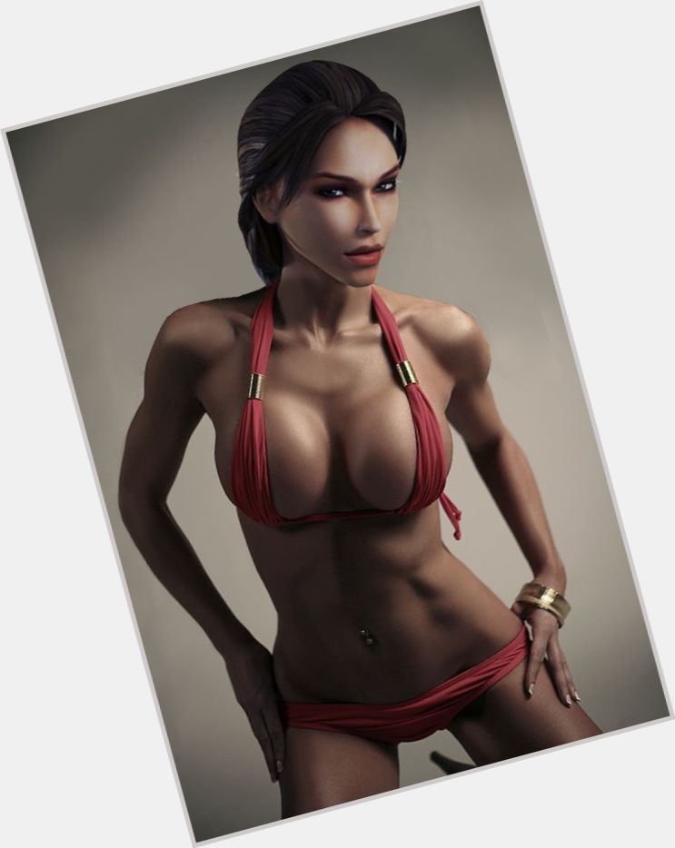 Lara Croft Athletic body,  light brown hair & hairstyles