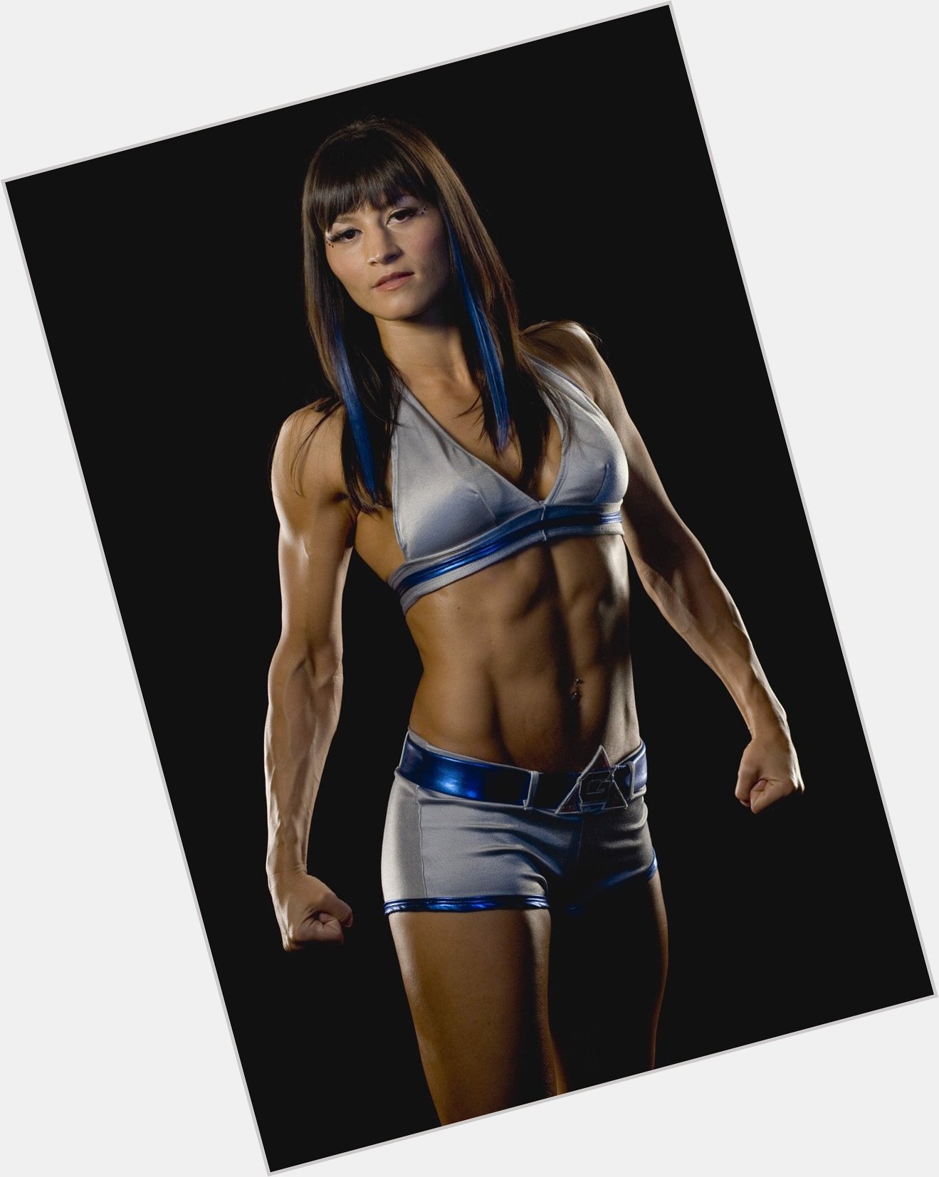 Monica Carlson Bodybuilder body,  black hair & hairstyles