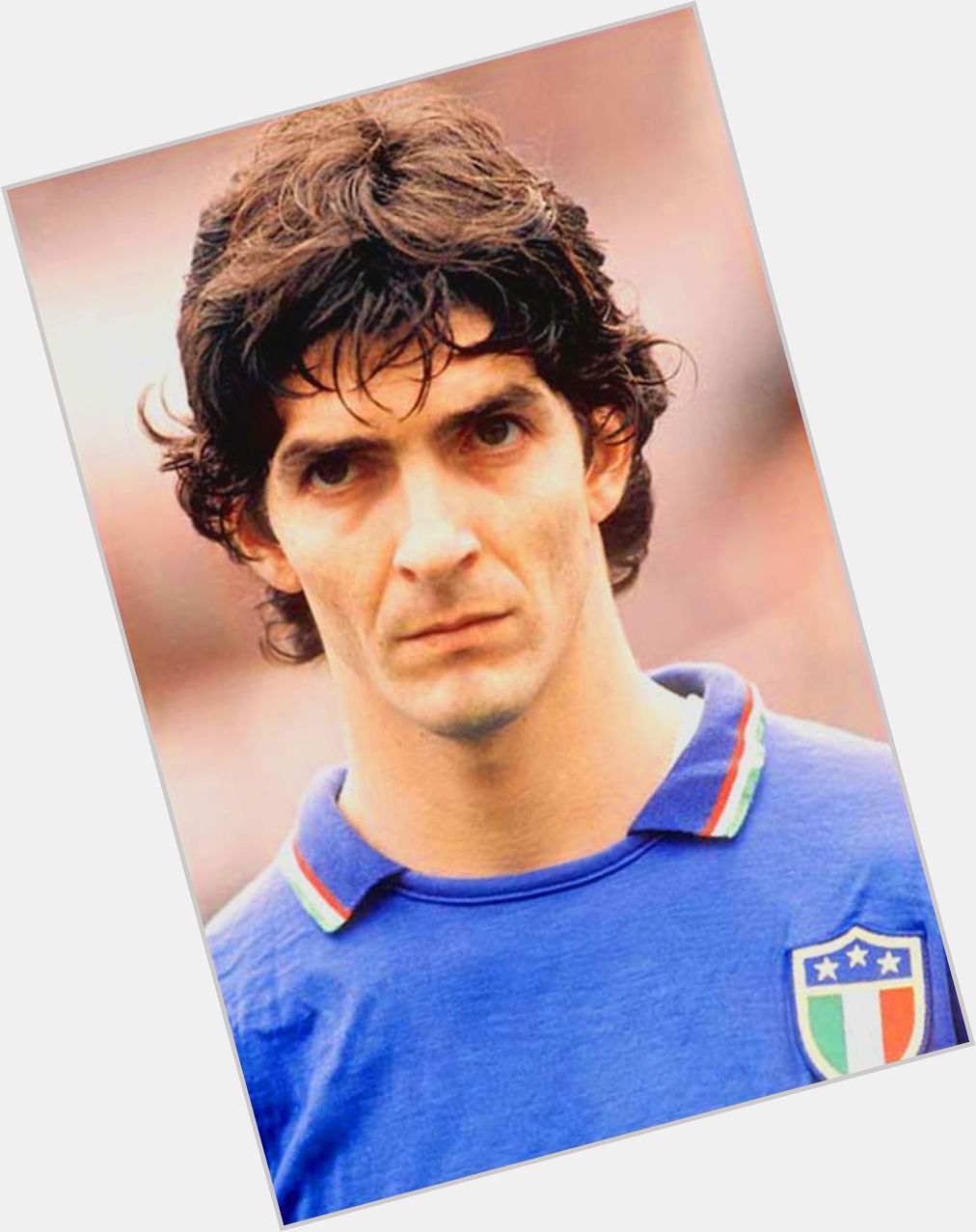 Paolo Rossi Athletic body,  dark brown hair & hairstyles