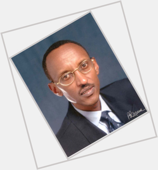 Paul Kagame Slim body,  black hair & hairstyles
