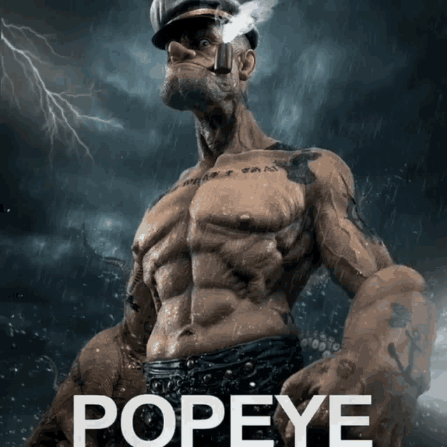 Popeye Jones Athletic body,  bald hair & hairstyles