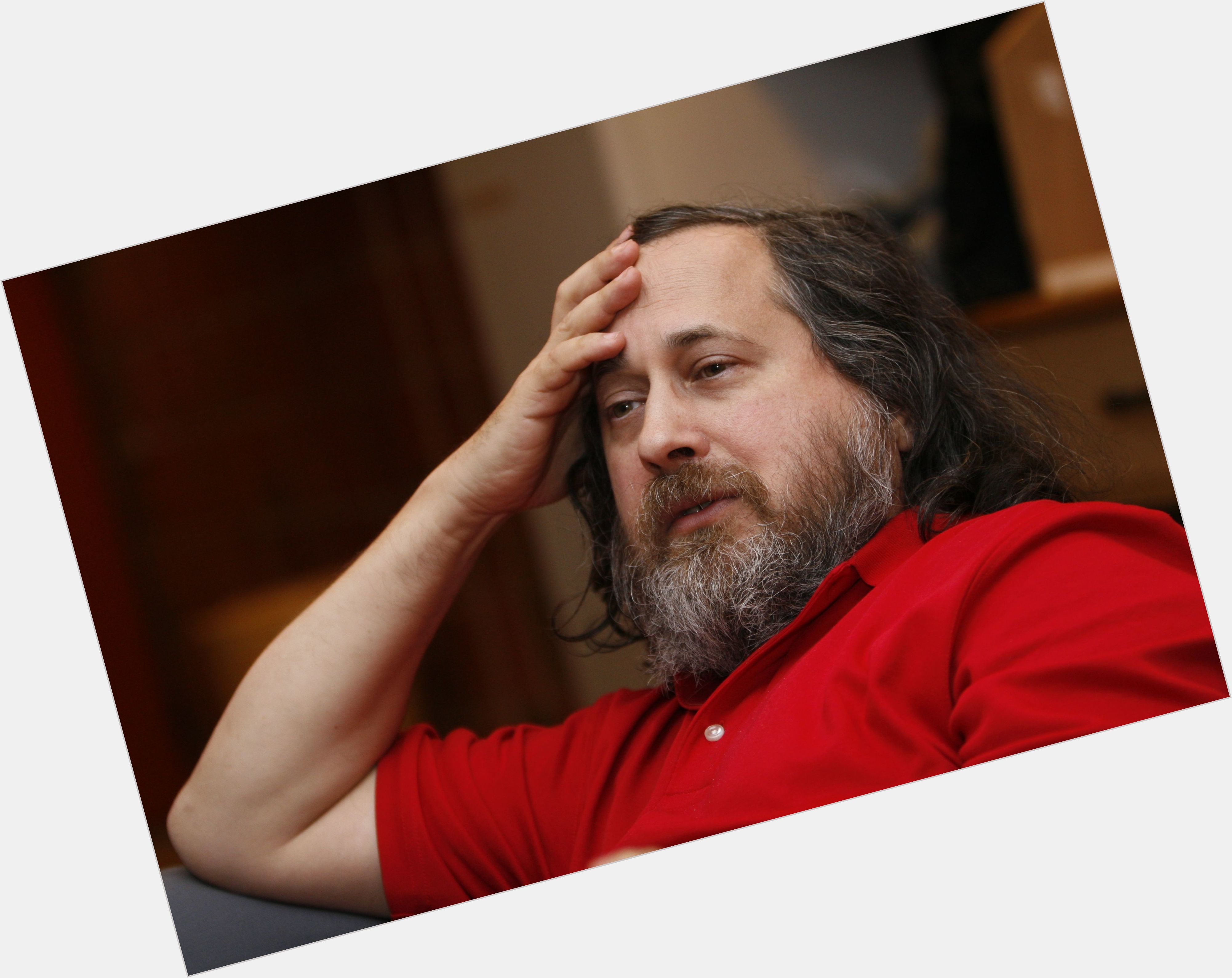 Richard Stallman Large body,  salt and pepper hair & hairstyles