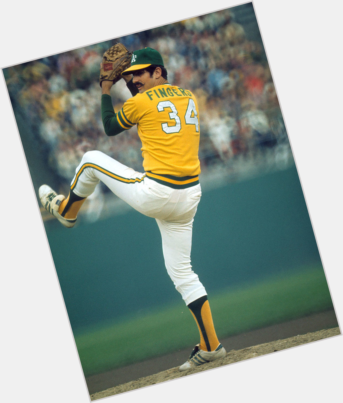 Rollie Fingers Athletic body,  salt and pepper hair & hairstyles
