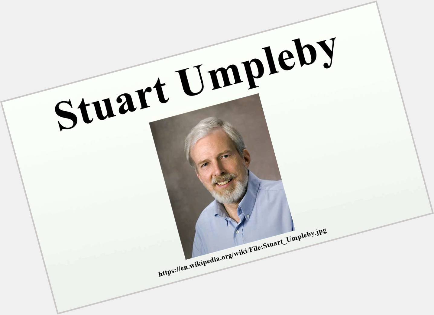 Stuart Umpleby dating 1
