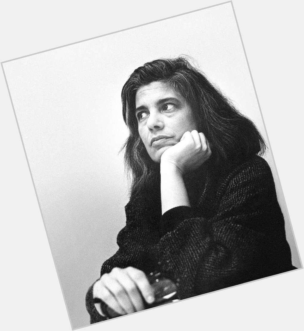 Susan Sontag Average body,  salt and pepper hair & hairstyles