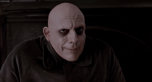 Uncle Fester Average body,  bald hair & hairstyles