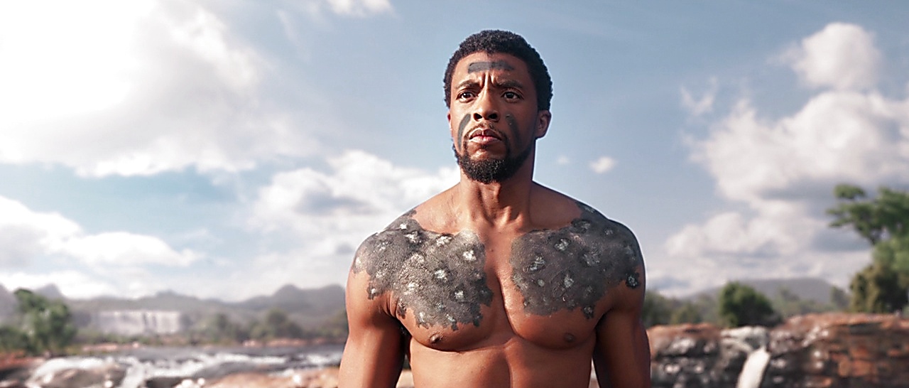 Chadwick Boseman sexy shirtless scene May 3, 2018, 11am