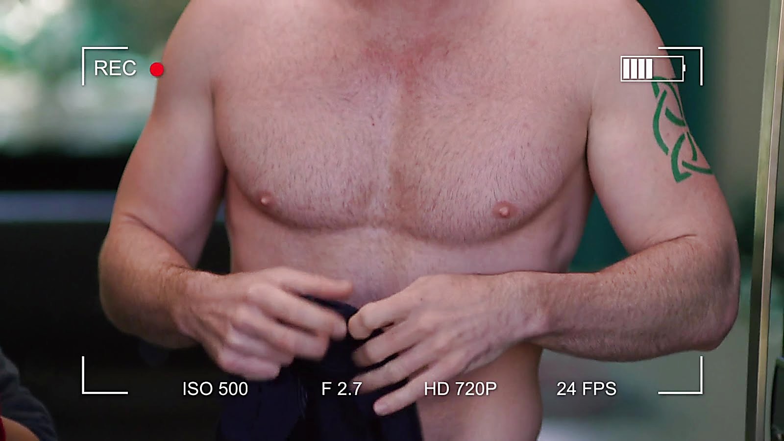 Christopher Russell sexy shirtless scene December 23, 2018, 11am