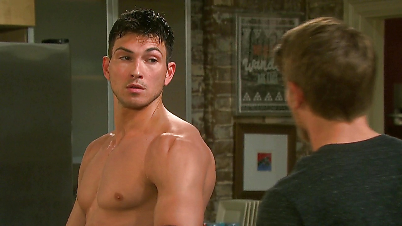 Lucas Adams sexy shirtless scene October 4, 2018, 2pm