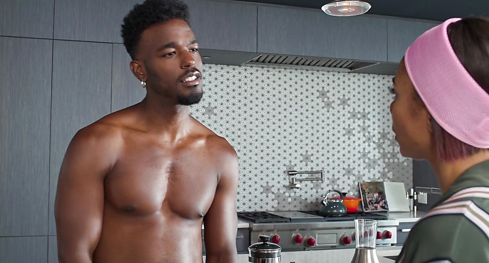 Luke James sexy shirtless scene June 27, 2019, 3pm