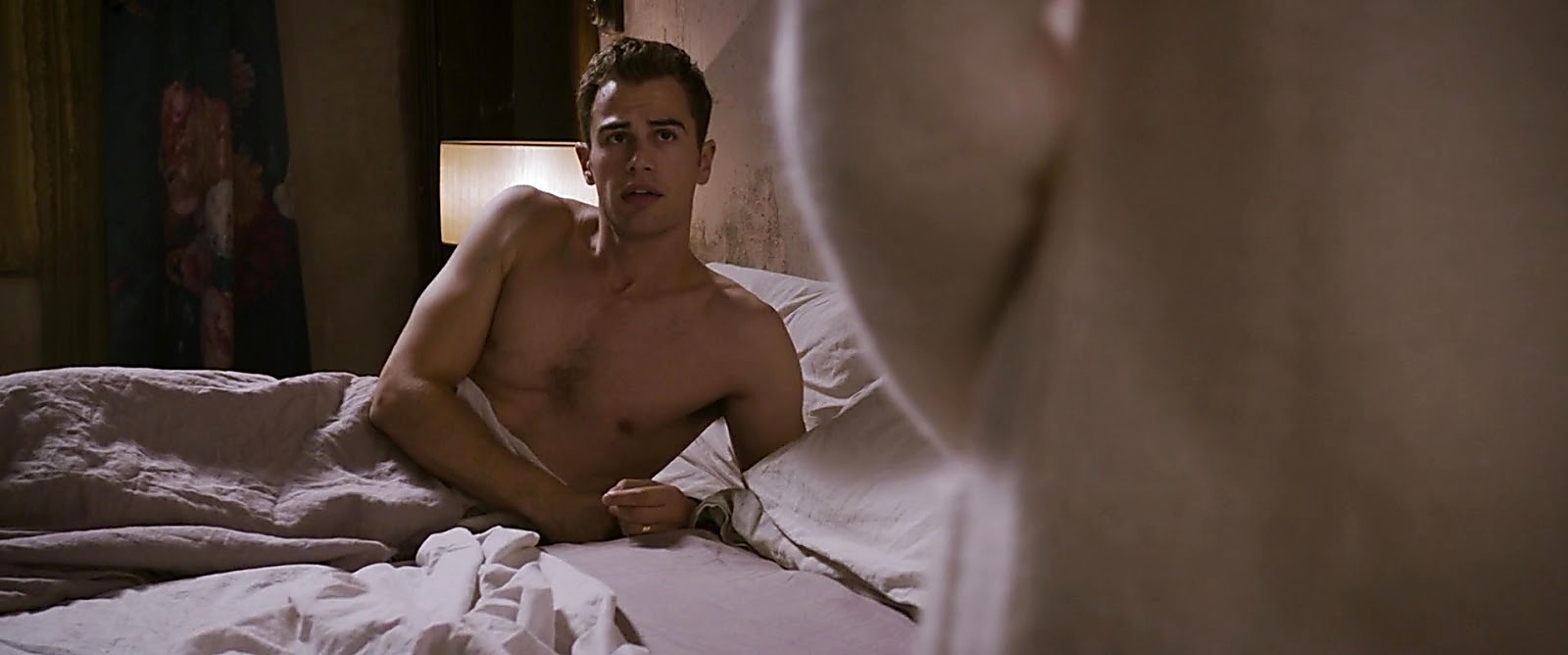 Theo James sexy shirtless scene February 12, 2019, 12pm