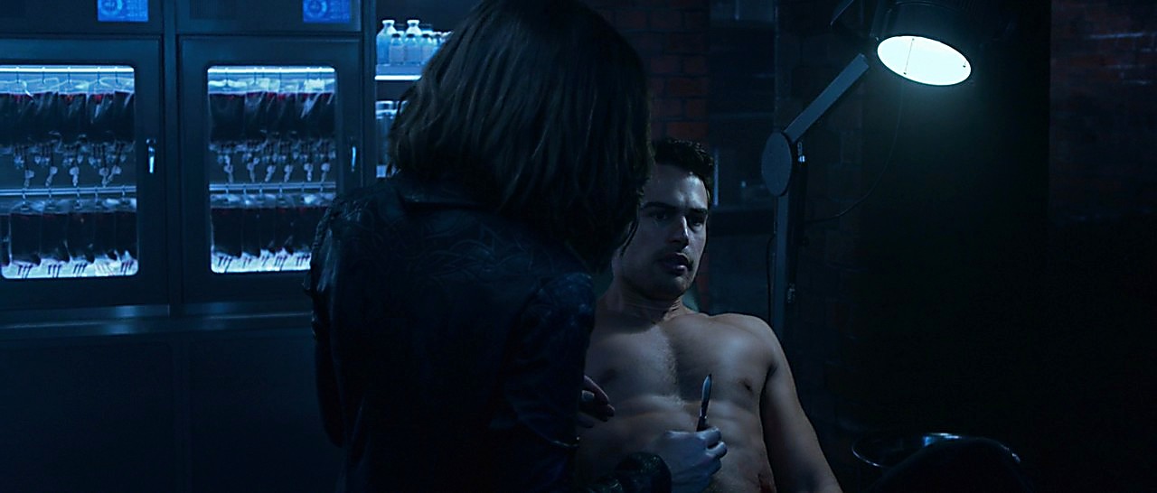 Theo James sexy shirtless scene February 9, 2017, 1pm