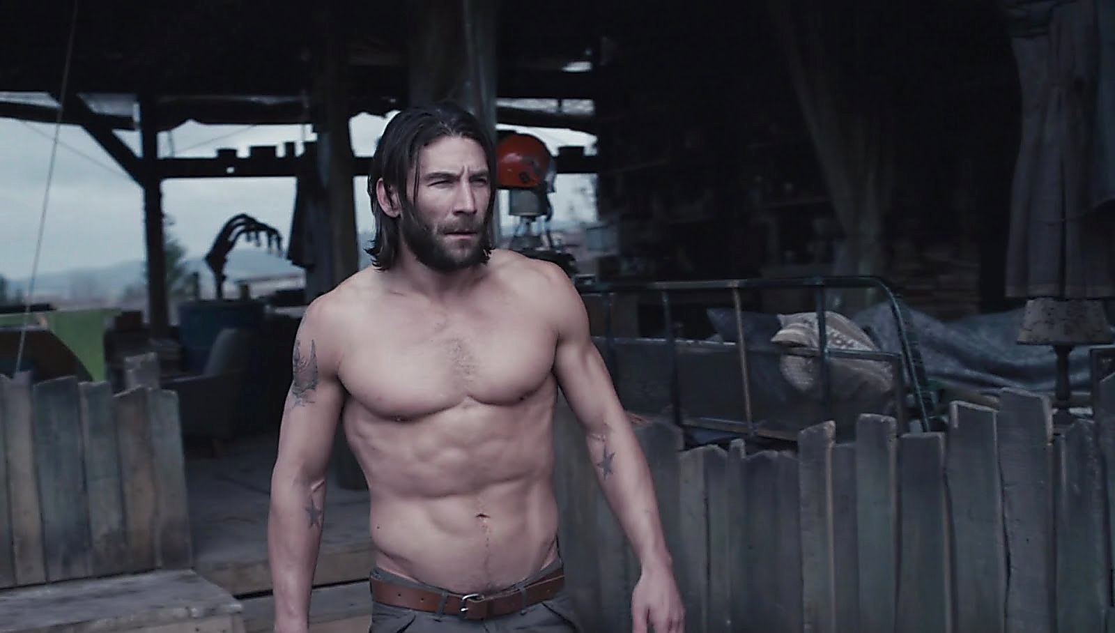 Zach Mcgowan sexy shirtless scene January 31, 2018, 1pm